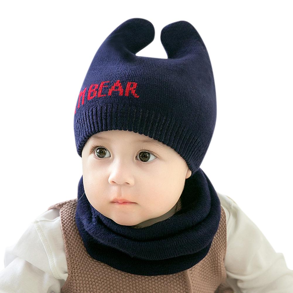 2PCS/Set Newborn Cap + Scarf Suit Warm Knitted Hat Neck Warmer Gaiter