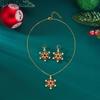 Zinc Zinc Zinc Alloy Xmas Dangle Earrings Colorful Snowflake Necklace Fashion Christmas Jewelry Set  Women