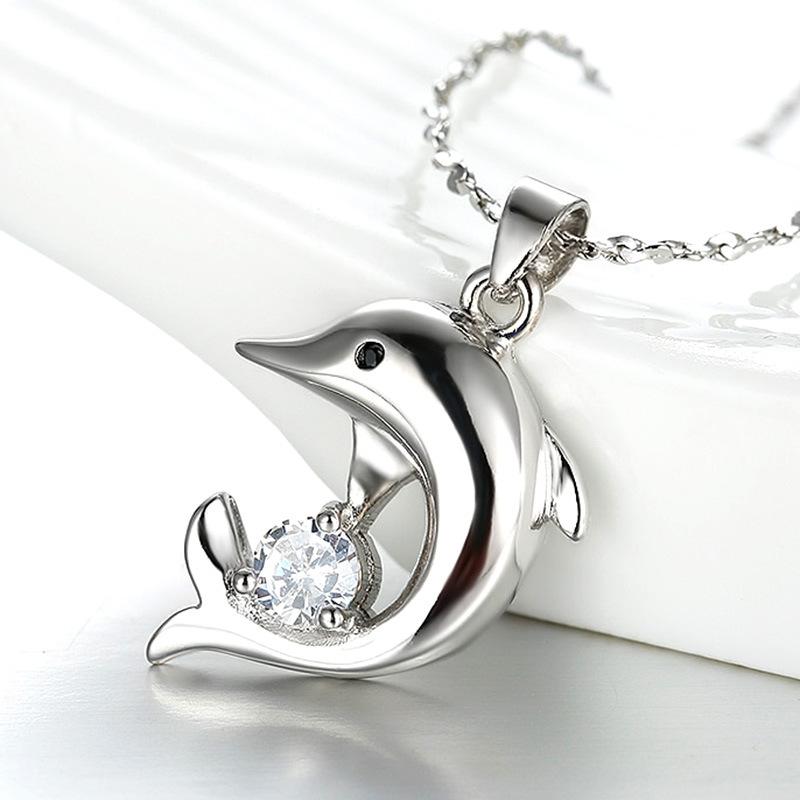 925 Silver Gold Plated Women's Single Zircon Clavicle Necklace for Wedding