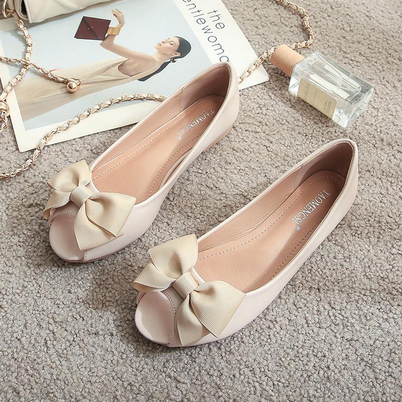 2025 Shoes for Women Fashion Flat Shoes Casual Bowknot Peep-toe Shoes Fashion Slip-on Loafers