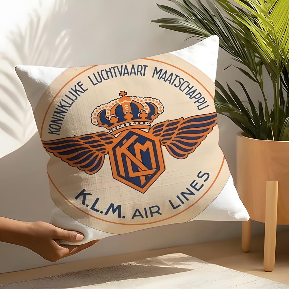 Famous Royal Dutch KKLM Airlines Pillow Case Linen Cushion Covers For Decorative Sofa Home Pillows Case Car Chair Pillows Cases