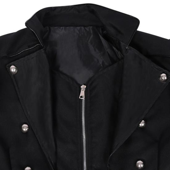 Мужское пальто в стиле ретро, ​​средневековая королевская готика, стимпанк, косплей, соответствующий цвет, с лацканами, с длинным рукавом, сценический костюм, куртка с разрезом на Хэллоуин