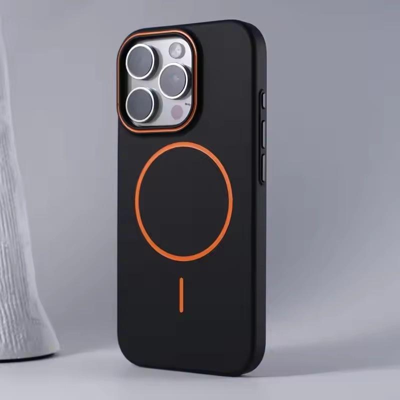 Ультратонкий простой чехол Magsafe для iPhone 16 Pro Max 15 Pro 14 13 12 матовый Hit цветной объектив беспроводная зарядка жесткий чехол для ПК