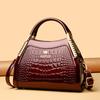 Women's Bag Patent Leather Crocodile Pattern Single-shoulder Bag Women's Large-capacity Crossbody Handbag