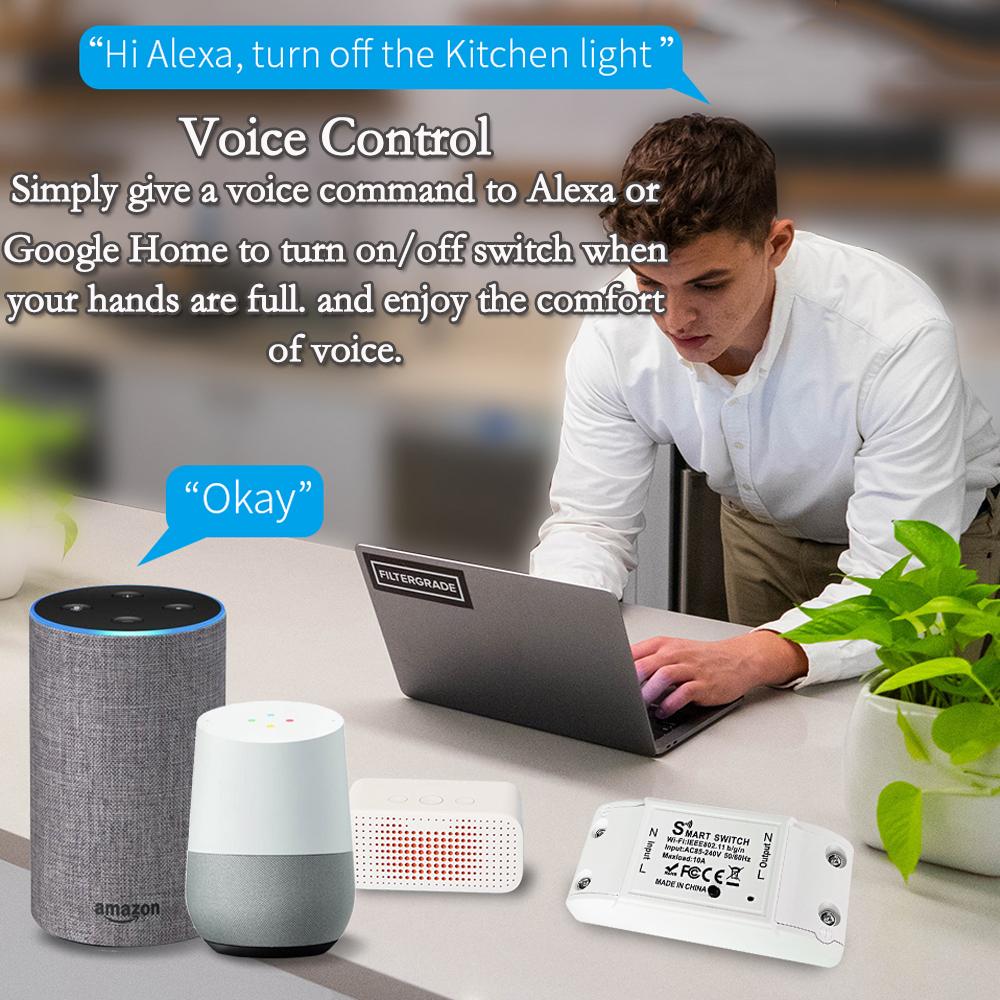 Tuya WiFi Smart Switch Breaker Беспроводной выключатель света Голосовое управление Таймер APP Smart Life Работа с Alexa Google Home 110 В 220 В