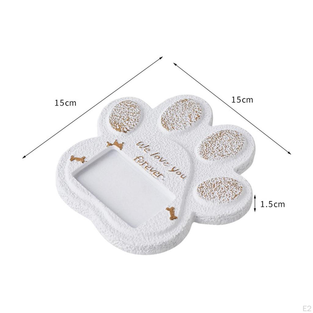 Мемориальный камень с отпечатком лапы для питомцев с фоторамкой 5,9x5,9x0,6 дюйма Подарок соболезнования