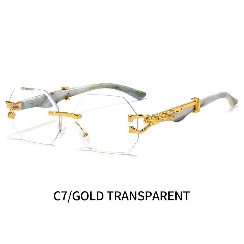 Latest Versatile Business Frameless Square Shape Sunglasses Travel UV400 Protection Sunglasses Eyeglasses Street Style Eye Protection