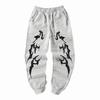 Men Pure Cotton Pants Gym Y2k Retro Printing Element Pattern Loose Casual Jogging Leggings with Loose Versatile Drawstring