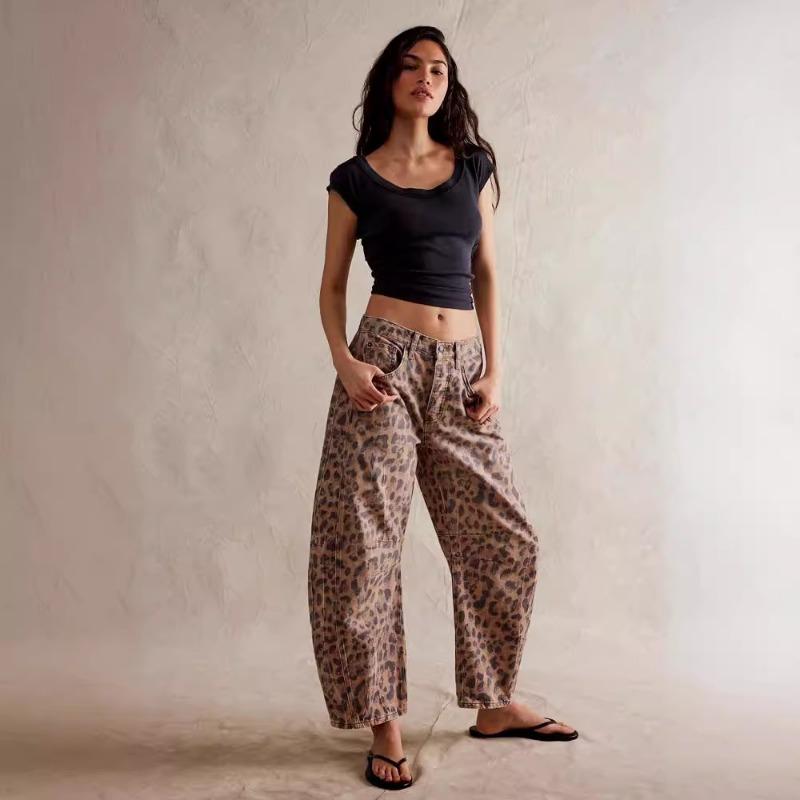 Spring Casual Loose Mid-waist Cylindrical Women's Jeans