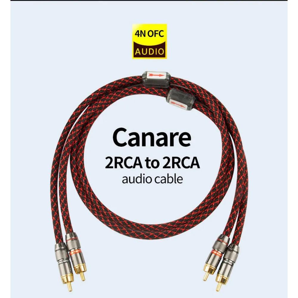 1 Pair RCA Audio Cable 2 RCA To 2 RCA Interconnect Cables HIFI Stereo 4N OFC Male To Male For Amplifier DAC TV Car Audio