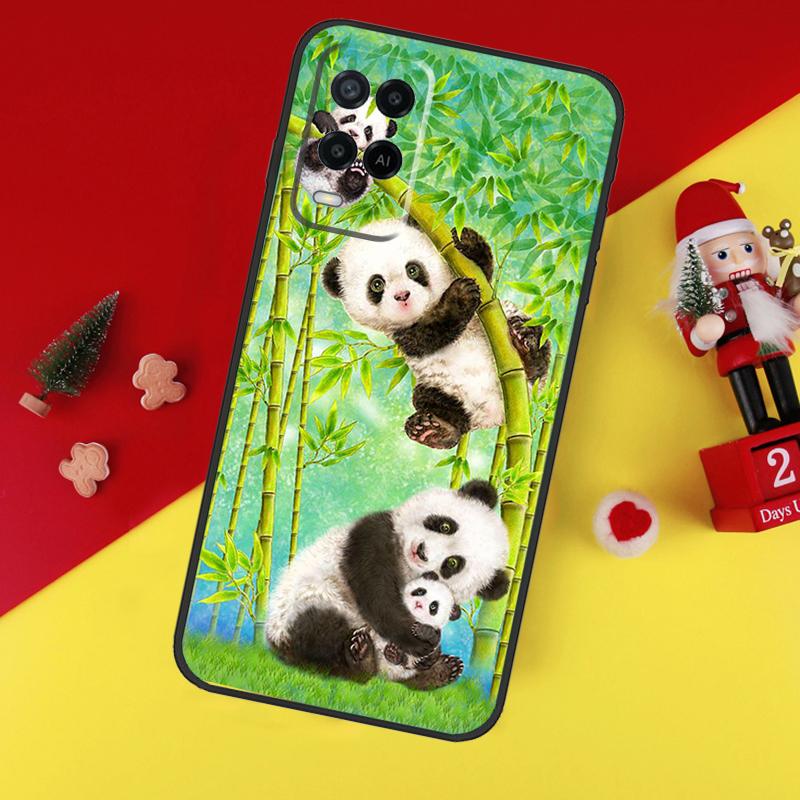 Чехол с рисунком панды, милого медведя, для Oppo A80 A60 A40 A15 A16 A17 A57 A94 A74 A54 A76 A96 A18 A38 A58 A78 A98 A6 A5 Pro