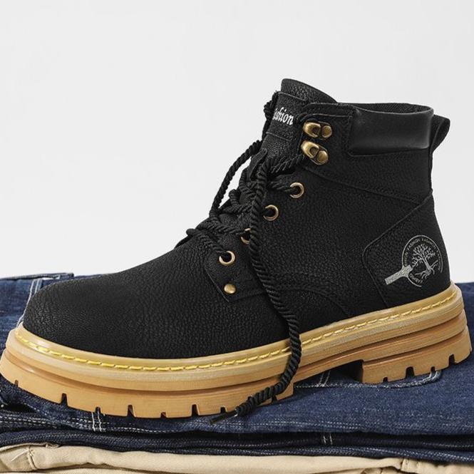 Лето 2025 года, новые высокие ботинки Martin, мужские модные универсальные повседневные кожаные туфли на толстой подошве, рабочая одежда, обувь для сноуборда