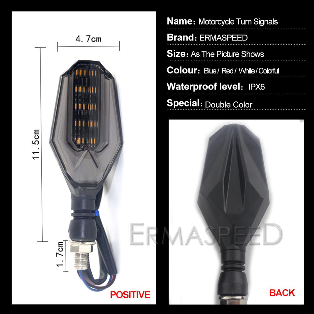Двухцветные светодиодные индикаторы для мотоцикла, мигалка, пара янтарных сигналов поворота для электронного велосипеда, скутера, мотоцикла для мотокросса