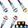 10pcs 6mm 1/4" AC/DC 12-24V LED Metal Indicator Light Waterproof Signal Lamp Pilot Dash Directional Car Truck Boat with Wire