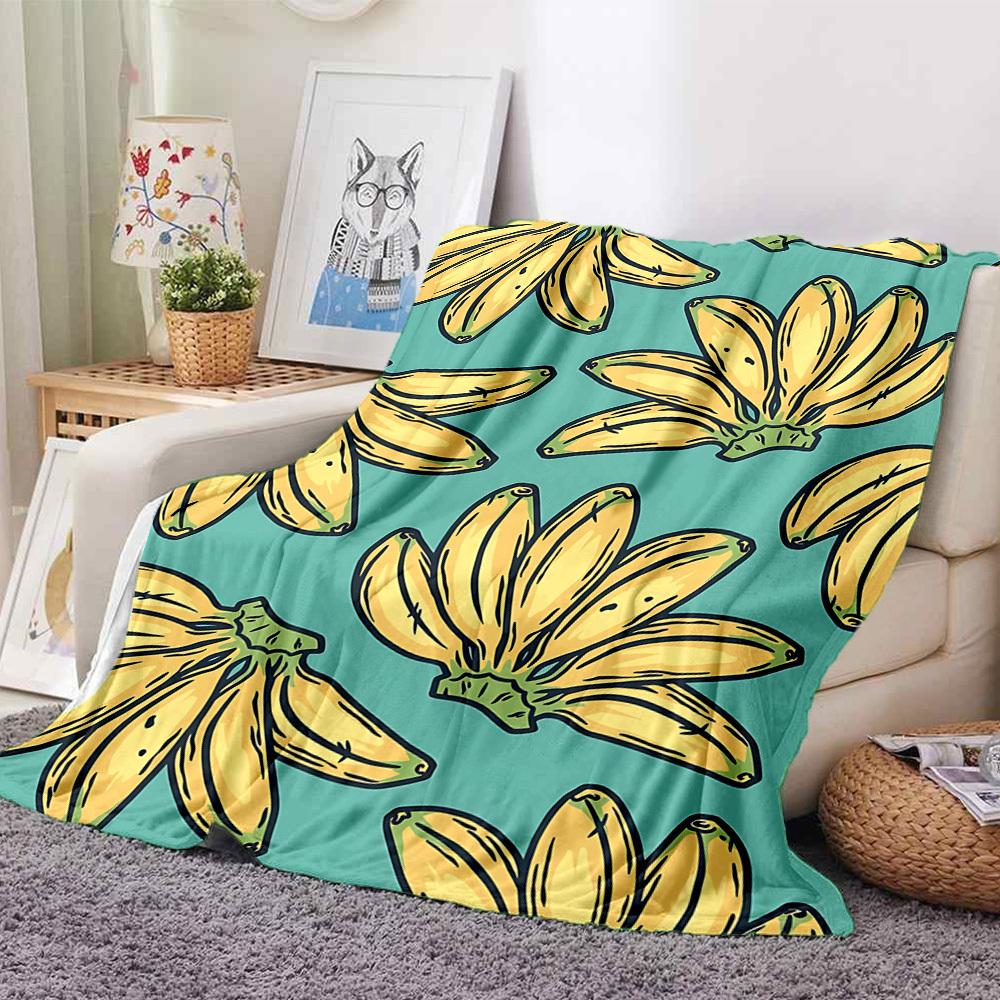 1pc Banana Pattern Blanket Warm, Cozy, And Soft, Suitable for Sofas, Beds, Cars, And Office Use.Perfect for Camping And Travel, Making It a Great Gift