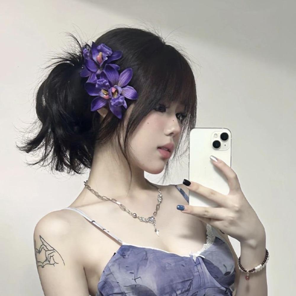 Sweet Orchid Flowers Hair Clip Elegant Sweet Barrettes Temperament Hair Accessories Wedding