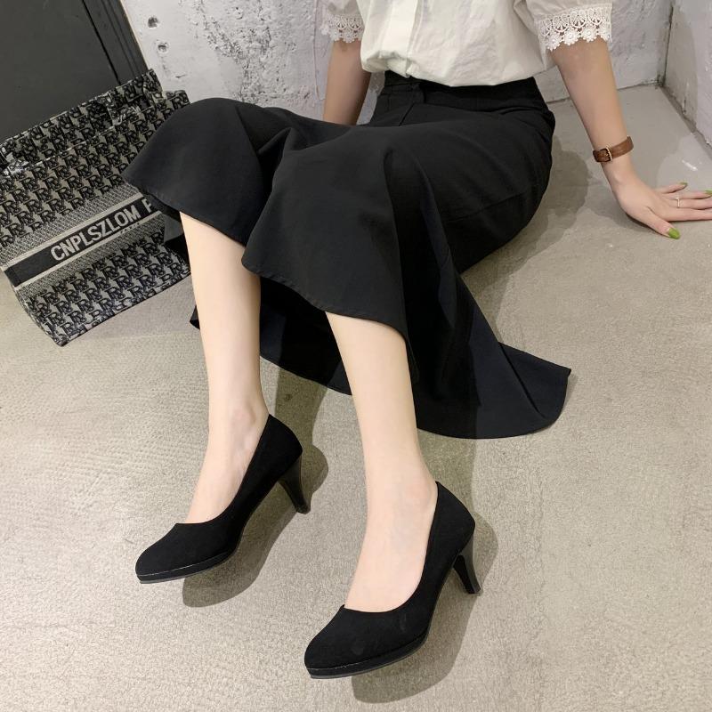 2024 Брендовые женские туфли на низком каблуке с острым носком для офиса и карьеры Новые туфли на однотонном каблуке больших размеров Womenzapatos