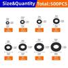 500Pcs Flat Nylon Washer 8 Sizes Insulation Gasket Ring Durable Plane Spacer