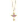 Embossed Craft Cross S925 Sterling Silver Necklace Women's European Sweet Cool Wind Natural Color Treasure Niche Personalized Clavicle Chain
