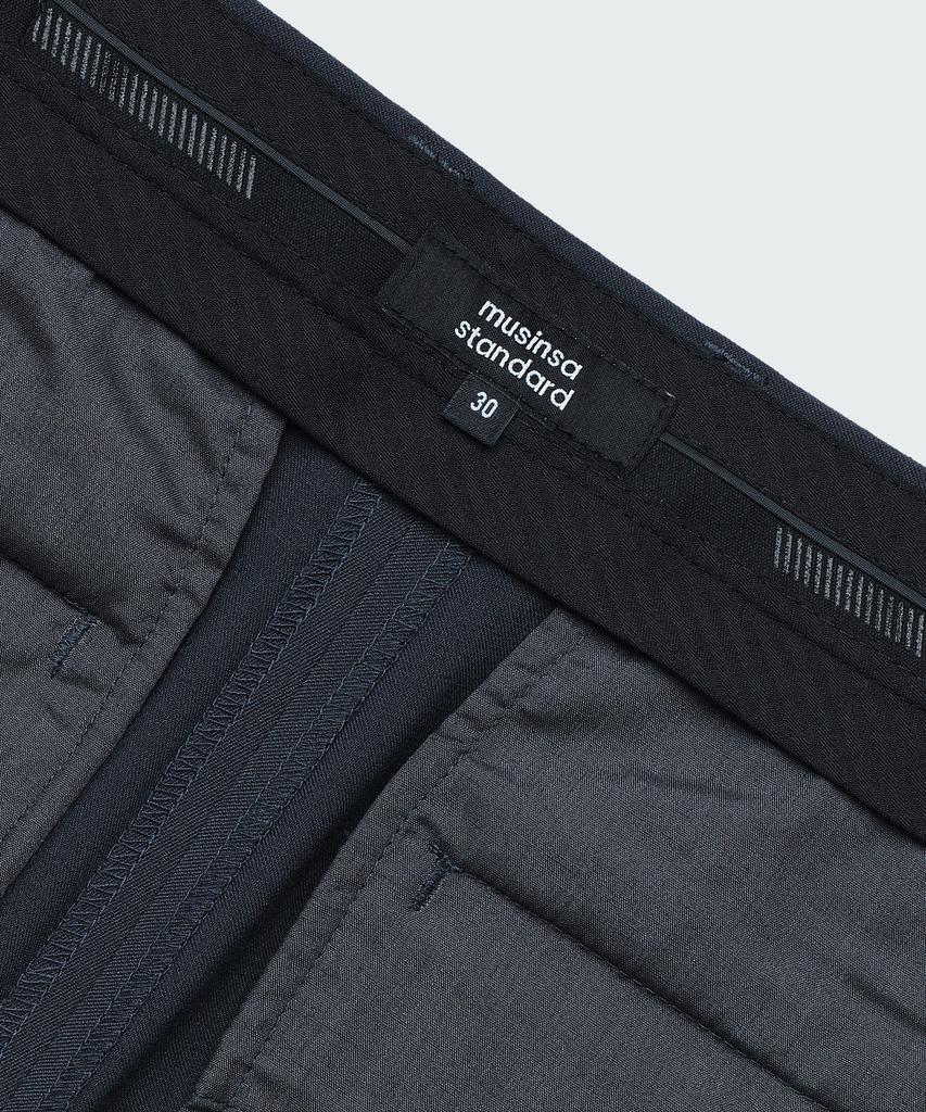 MUSINSA STANDARD Wide Hidden Banding Slacks [Iron Gray]