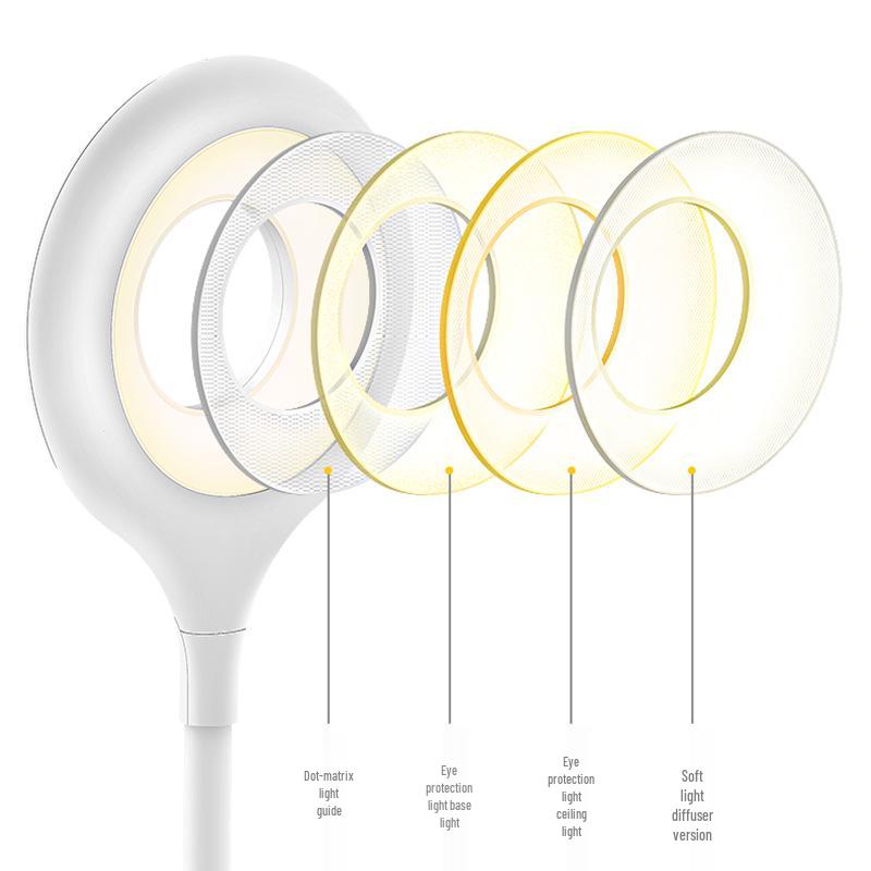 Kuailingtong LED Clip Desk Lamp - New Chinese Style, USB Charging, Dual-use, Eye Protection for Children's Room.