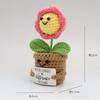 Cute Hand Woven Flowers Pot Kawaii Knitting Flower Crochet Emotional Support Doll Fake Flower Potted Desk Accessories Gift