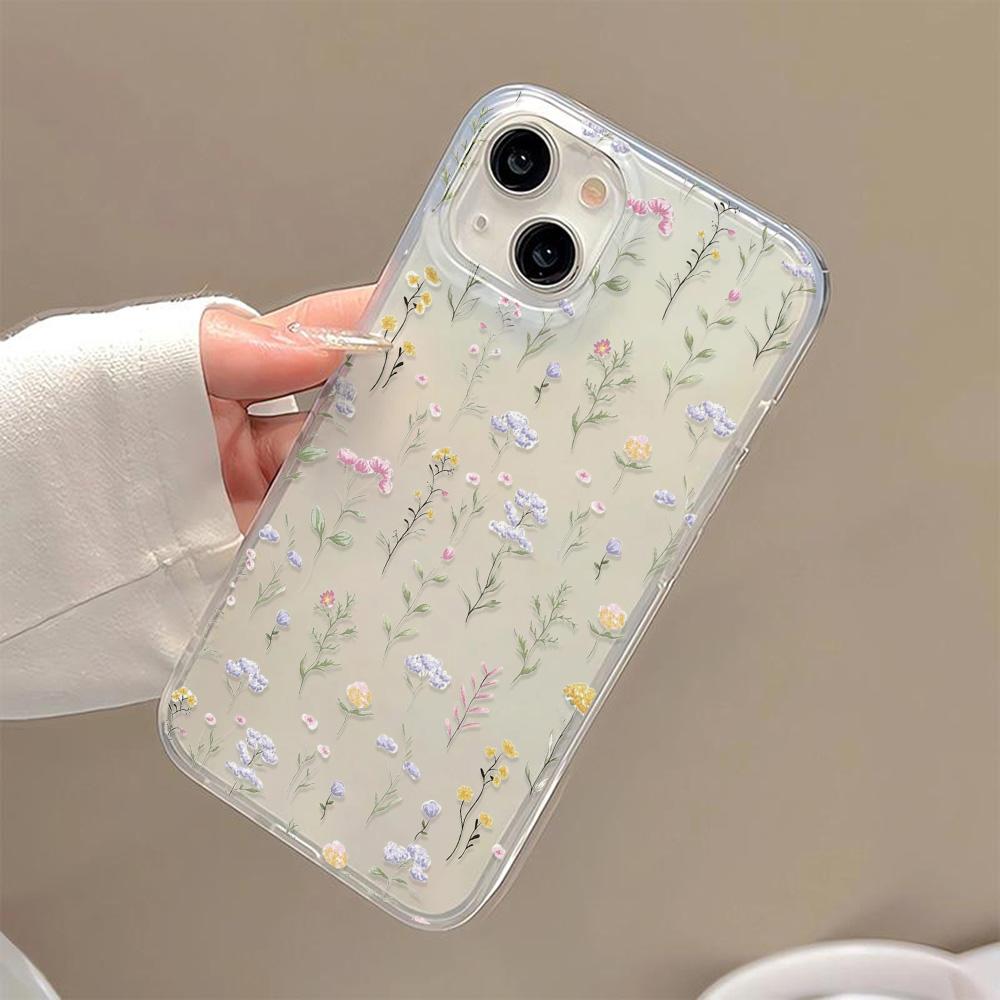 Чехлы для мобильных телефонов iPhone 11 13 15 Pro Max 12 14 Pro Max Чехол для iPhone 16 15 Plus 13 Pro 12 Матовая текстура с рисунком в виде мультяшных цветов