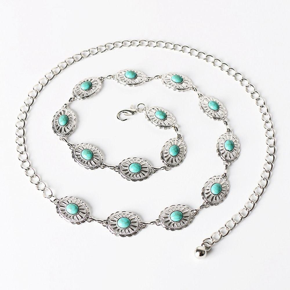 Dress Accessories Women Belts All-match Metal Belt Women Waist Chain Ethnic Style Bohemian Belts