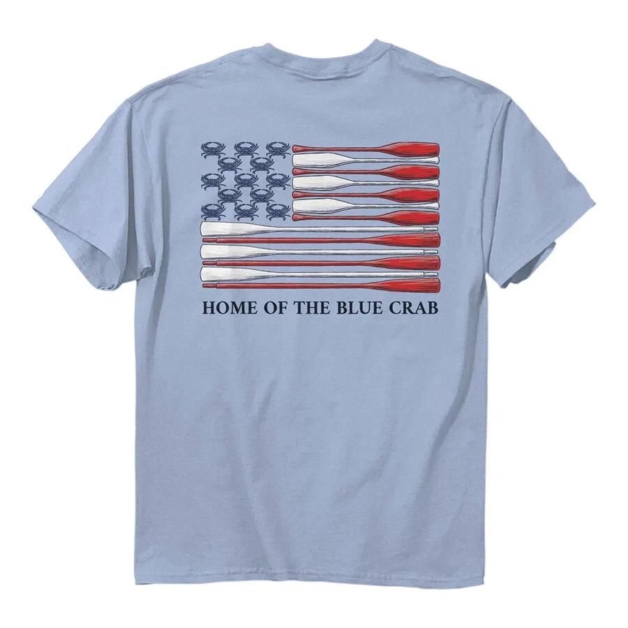 New MARYLAND my Maryland Home of the Blue Crab, CRAB and OARS Flag T Shirt
