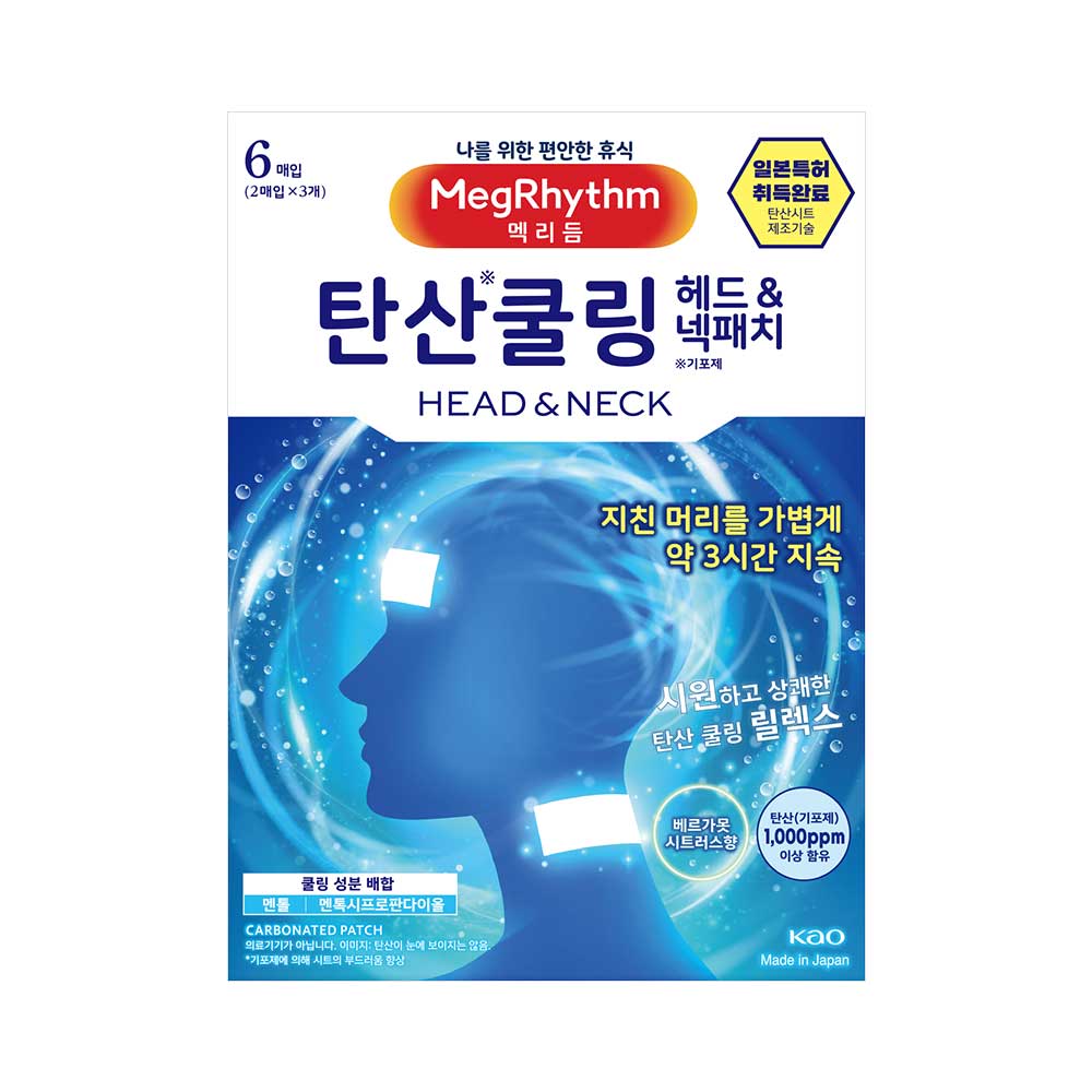 Охлаждающий углекислый пластырь для головы и шеи MegRhythm, 6 штук