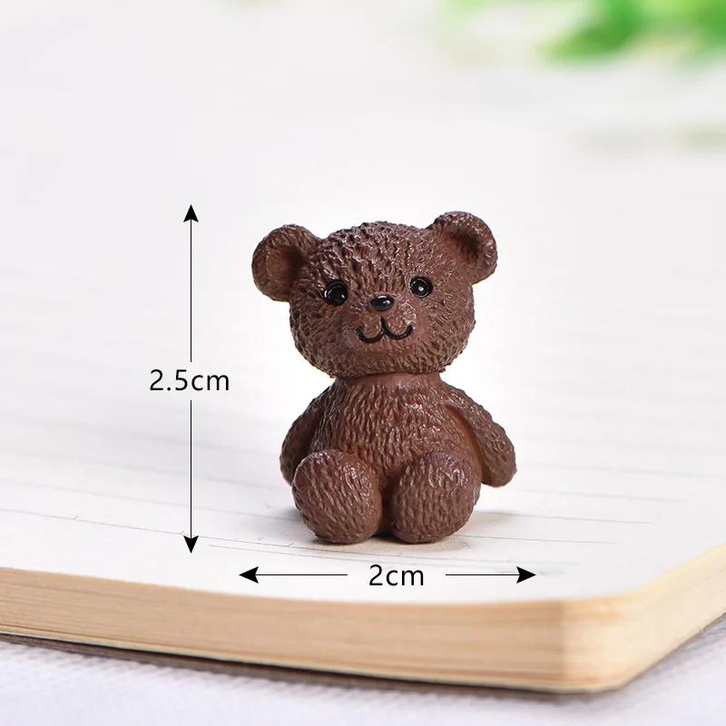 Colorful Simulation Plush Bear Doll DIY Birthday Cake Dessert Decor Topper Children's Day Valentine's Creativity Love Gift Flag
