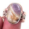 Natural Tiffany Stone Gemstone 925 Sterling Silver TwoTone Gift Ring S.9 R9T14