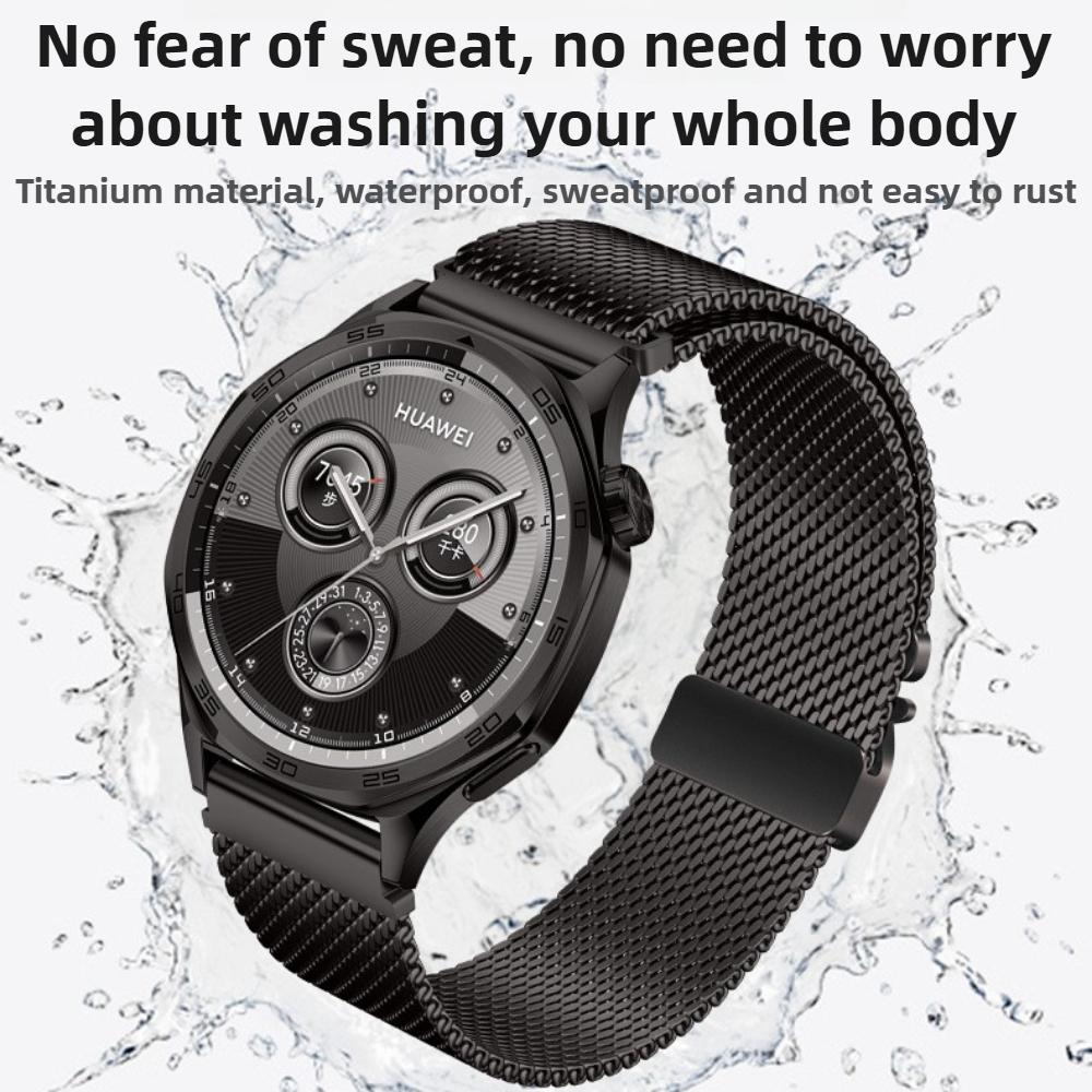 20мм 22мм Титановый ремешок с парашютной застежкой для Huawei Watch GT5 5Pro GT4 3 2e 46мм Роскошный миланский браслет для Samsung Galaxy Watch 7 6 5 4 Металлический ремешок