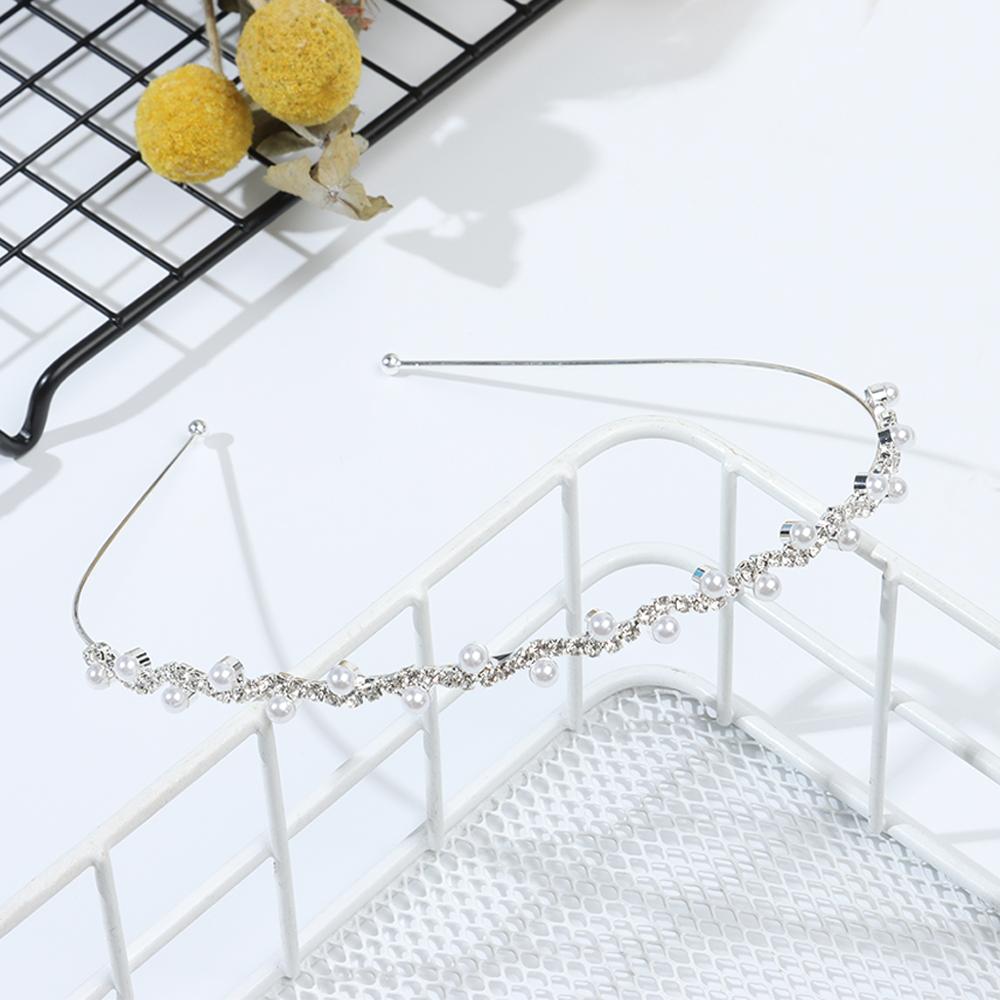 Аксессуары Женское Украшение Свадебная Вечеринка Жемчужная Волна Повязка на Голову Обруч для Волос Кристалл Стразы Хайбенд