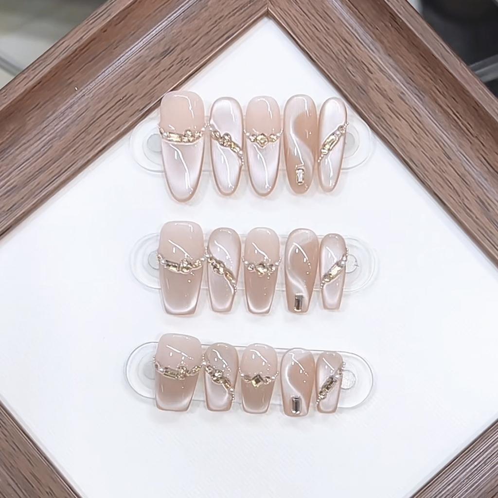 Hand-woven Armor Fantasy Ribbons Cat Eye Blinking Blades Finished Product Reused Manicure Stickers