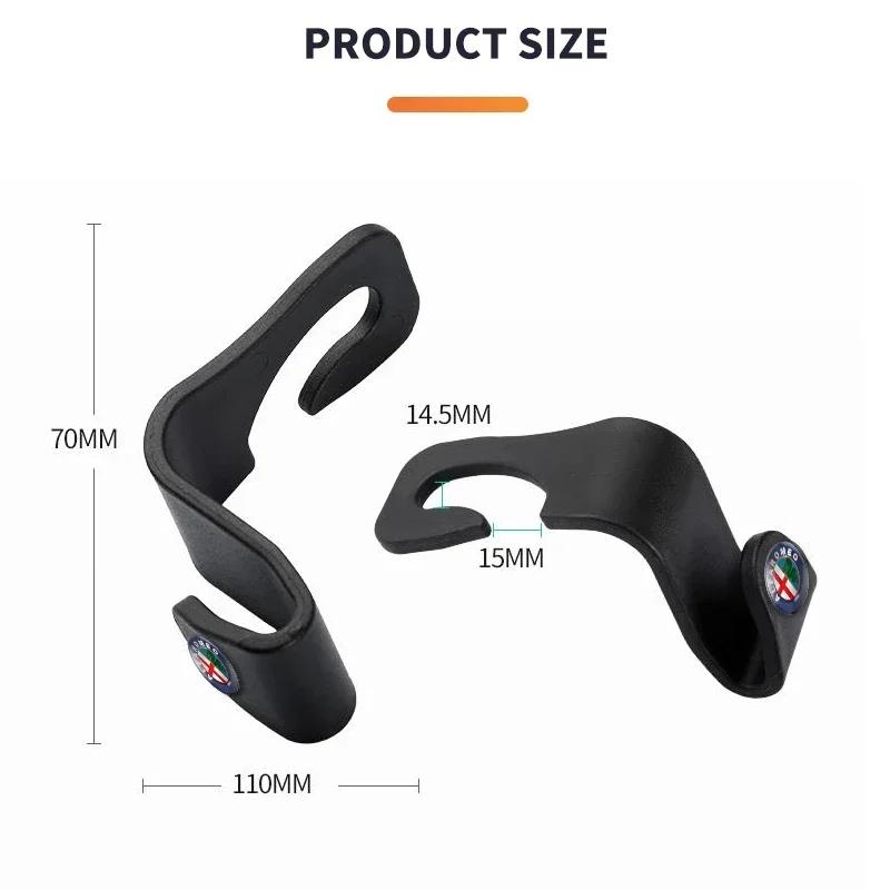 1/2Pcs Car Seat Back Hooks Vehicle Clips Durable Hanger For Alfa Romeo giulia stelvio giulietta 159 147 156 166 Car Accessories