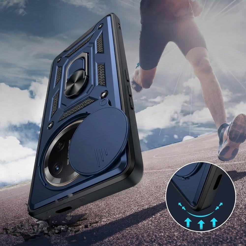 Armored case for Honor Magic 7 Lite, CamShield Slide, blue