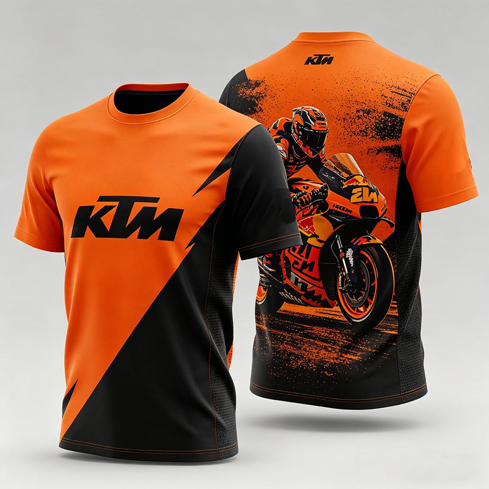 KTM Мужская футболка с 3D-принтом гоночной команды, летняя, с коротким рукавом, Формула-1, мотоспорт, спортивная футболка, повседневная уличная одежда, топ