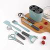 With Storage Holder Scissors Fruit Knife Melon Planer Paving Tools Stainless Steel Peeler Kitchen Gadget Set