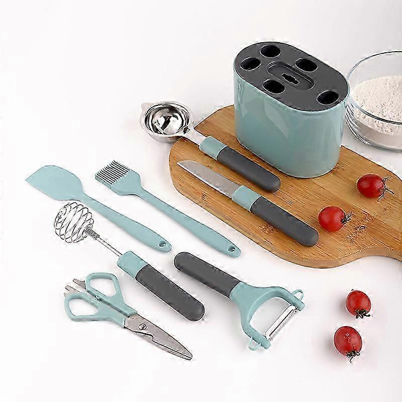 With Storage Holder Scissors Fruit Knife Melon Planer Paving Tools Stainless Steel Peeler Kitchen Gadget Set