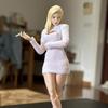 [TOYBARJAPAN] Аксессуар для фигурки в масштабе 1:12: Красивое белое облегающее платье с вырезами и воротником-стойкой для фигурок TBLeague, Romankey x Cowl и других