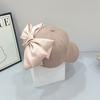 Spring Summer Sweet Color Baseball Cap with Large Bow Tie Slimming Sun Hat Casual Cotton Hard Top Duckbill Hat Trendy