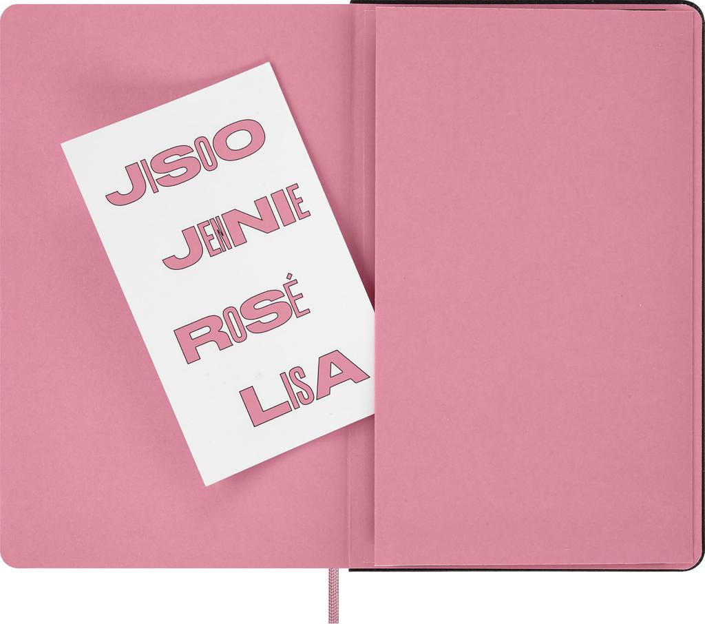 Moleskine x BLACKPINK Скетчбук Акварельные Карандаши Большой Размер x Розовый SKBNDL8279S8 + Набор из 5 Штук, (13см 21см), Твердый переплет,