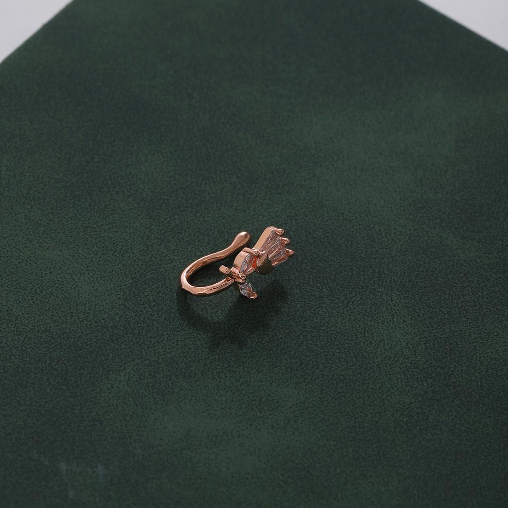 Персонализированный неперфорированный пирсинг для носа U-образной формы, простой легкий люкс, изысканный пирсинг-клипса для носа в виде цветка тюльпана с бриллиантами