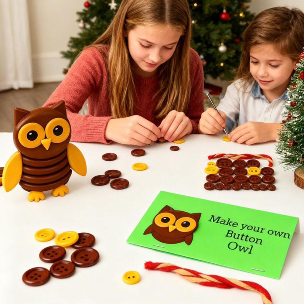 2025 Christmas Tree Ornament, DIY Colorful Button Tree Kit Xmas Hanging Ornaments for Christmas Party Tree Window Decorations