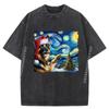 German Shepherd Santa Starry Night Van Gogh Christmas Dog Halloween Christmas Gothmas Washed T-shirts Tops & Tee