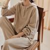 Autumn and Winter New Fashion Drape Slacks Hooded Sweater Two-piece Set