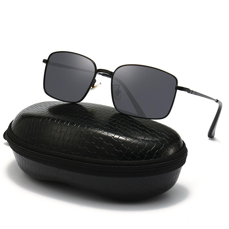 New metal square anti-ultraviolet polarized sunglasses driver driving sunglasses men's retro trendy glasses