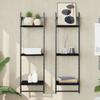 VidaXL 3-Tier Wall Shelves with Bars 2 Pcs Black 30x25x100cm 836258