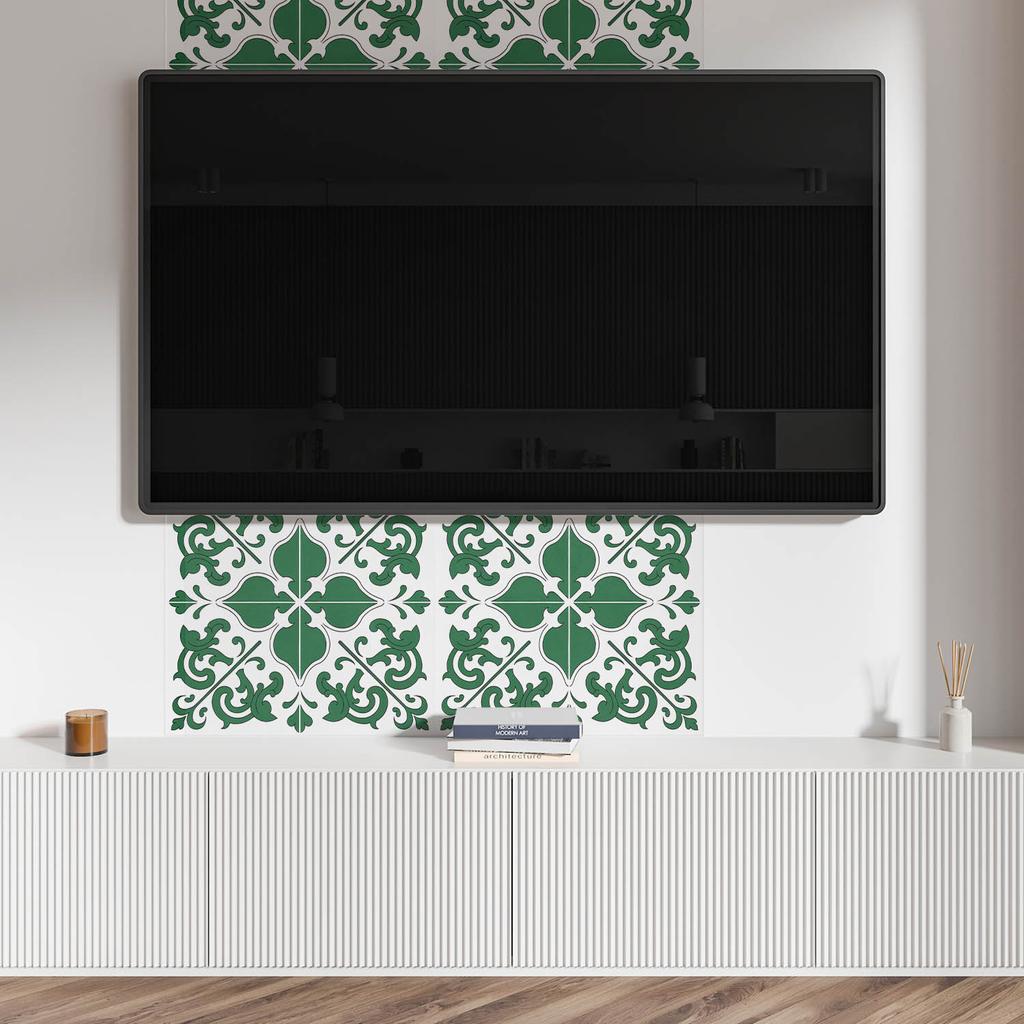 Panel Ścienny Winylowy Do Dekoracji Nowoczesnych Wnętrz 100X50 Cm Wzór Roślinny Z Ornamentami